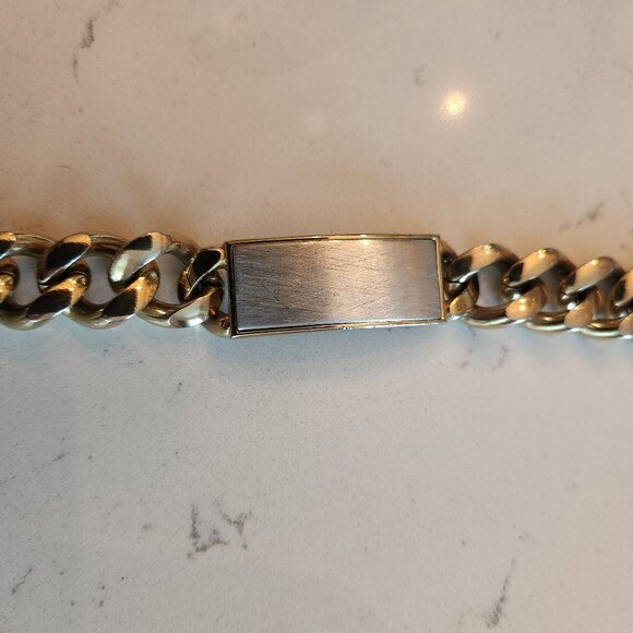 Vintage Speidel USA ID Bracelet Cuban Chain Gold Tone - Picture 1 of 12